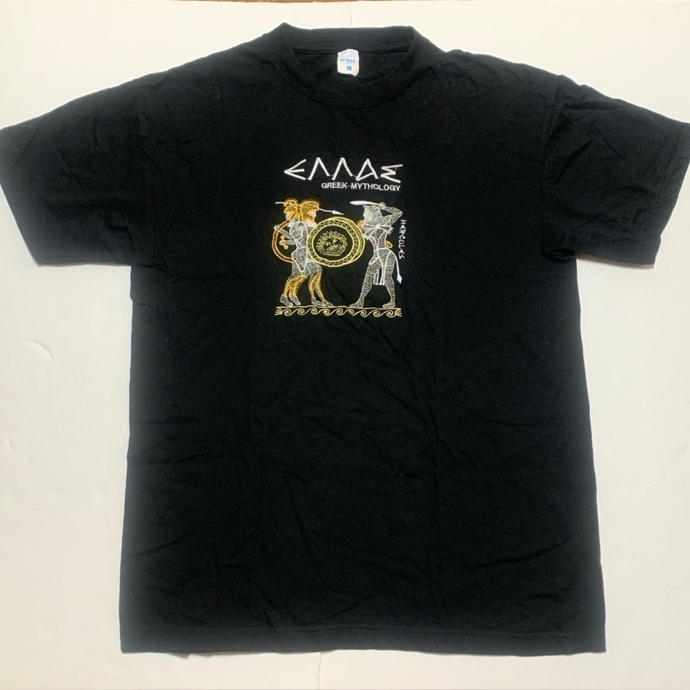 Vintage Greek Mythology Hercules Black T Shirt Unisex Medium